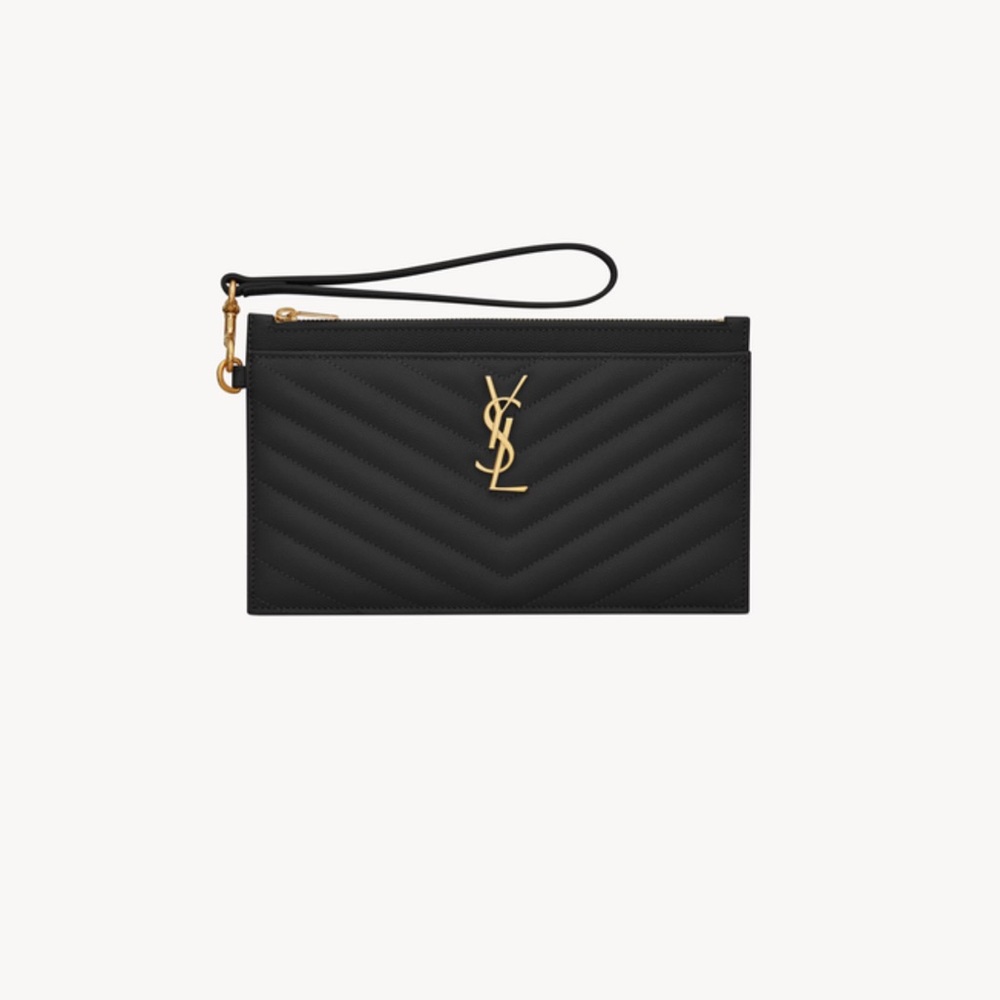 YSL CASSANDRE MATELASSÉ LARGE POUCH, black